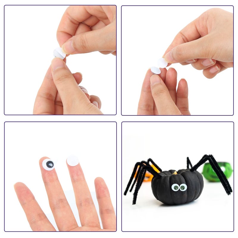 DECORA 1000 Pieces 12mm Round Wiggle Googly Eyes with Self-Adhesive for Scrapbooking and Crafts - Image 3